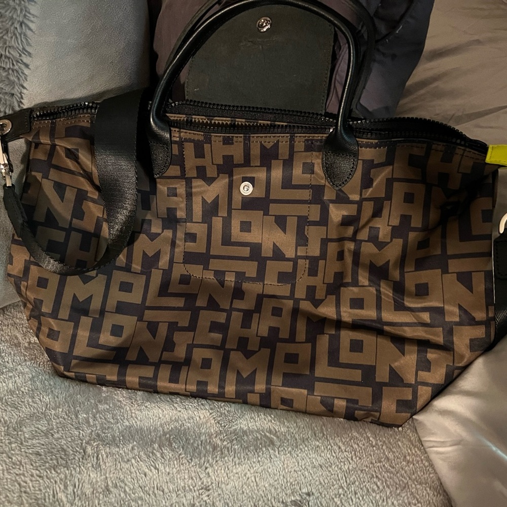 Longchamp NEO medium tote Black and Brown Tote Bag NWOT